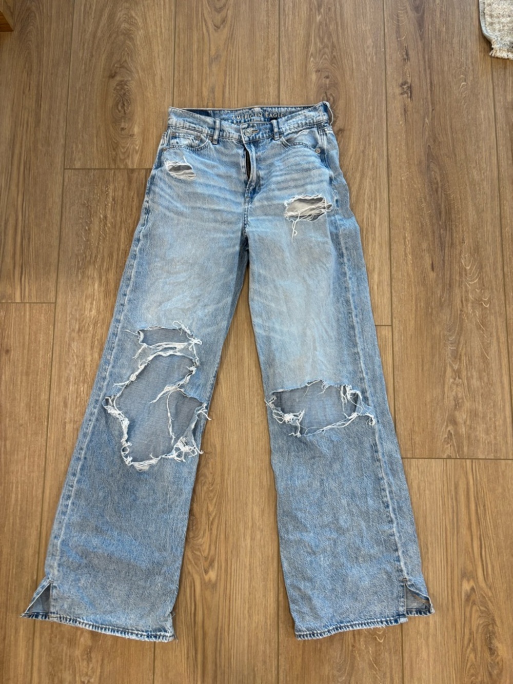 American eagle super high rise baggy wide leg jeans